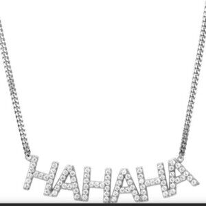 Janis Savitt HA HA HA Necklace (unisex) order in GOLD or SILVER